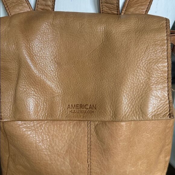 AMERICAN LEATHER CO. Genuine Leather Liberty Backpack Cafe Latte main image 5